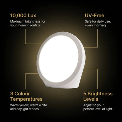 SAD Light Therapy Lamp – 10,000 Lux UV-Free Daylight Lamp for Winter