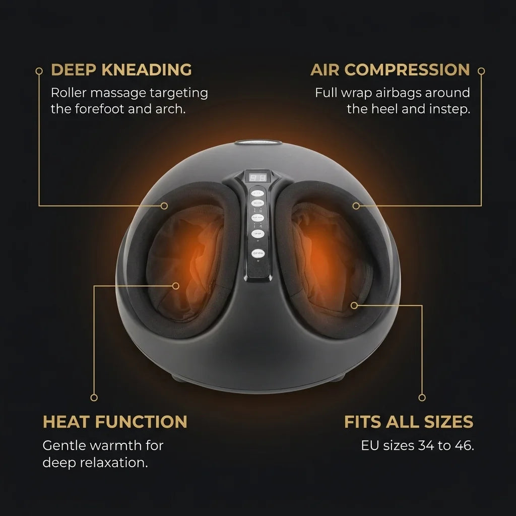 Shiatsu Foot Massager – Deep Kneading, Air Compression & Heat for Tired Feet
